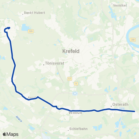 VRR Kempen Bf - Meerbusch Haus Meer map