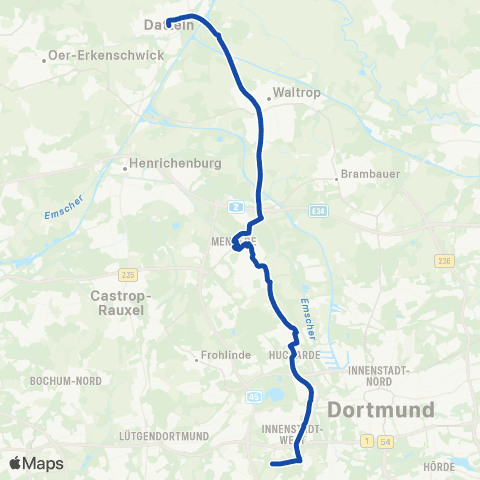 VRR Otto-Hahn-Straße - Datteln Bus Bf map