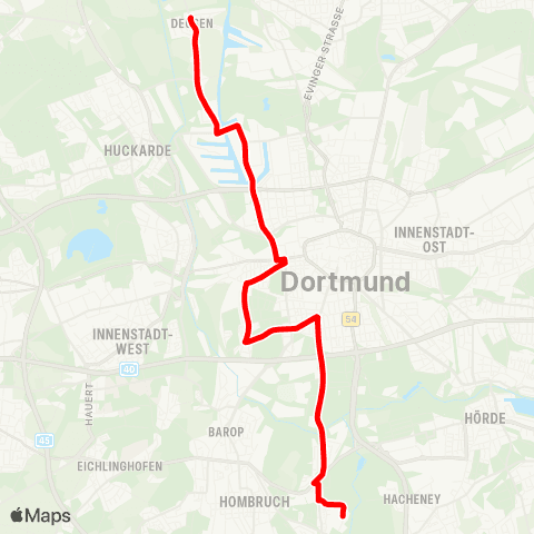 VRR Dortmund Hbf - IKEA Logistikzentrum map