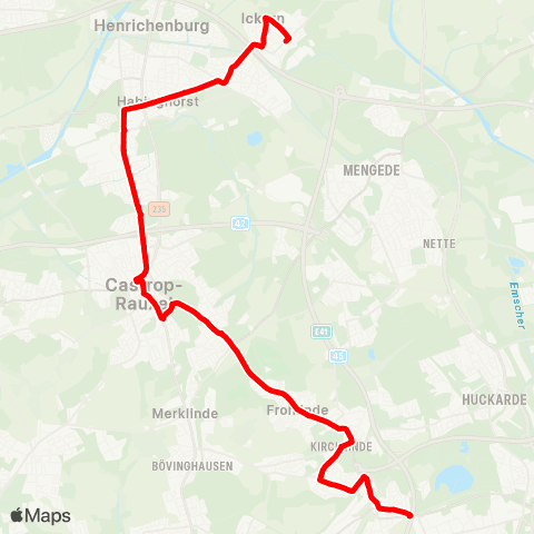 VRR Ickern Nord - Kirchlinde Zentrum map