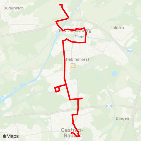 VRR Castrop Münsterplatz - Becklemer Heide map
