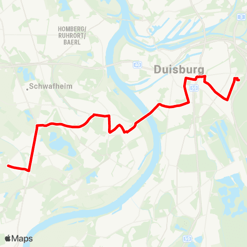 VRR DU-Kaldenhausen - Rumeln - Rheinhausen - Hochfeld - Stadtmitte - DU-Neudorf map