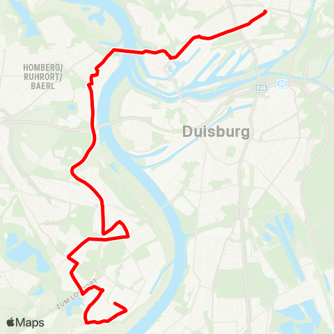VRR DU-Mittelmeiderich - Ruhrort Homberg - Asterlagen - Rheinhausen - DU-Friemersheim map