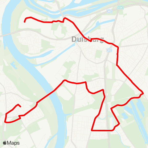 VRR DU-Neuenkamp - Kaßlerfeld - Stadtmitte - Neudorf - Wanheimerort - Hochfeld - DU-Rheinhausen map