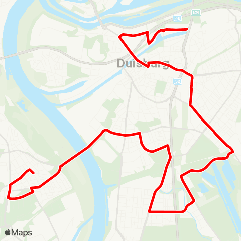 VRR DU-Kaßlerfeld - Stadtmitte - Neudorf - Wanheimerort - Hochfeld - DU-Rheinhausen map