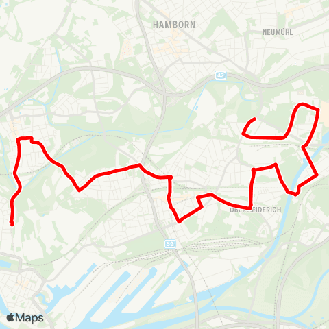 VRR DU - Neumühl - Röttgersbach - Marxloh - DU-Hamborn - Meiderich map