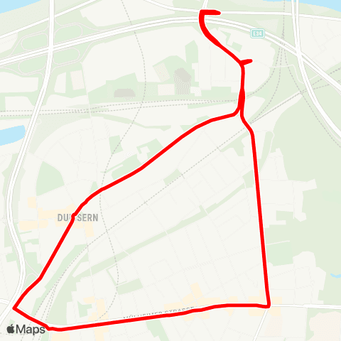 VRR DU-Duissern U - Duisburg Hbf Werthacker - Duissern U map