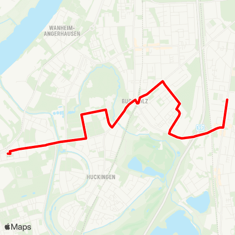 VRR DU - Hüttenheim - Wanheim - Großenbaum - DU-Rahm map