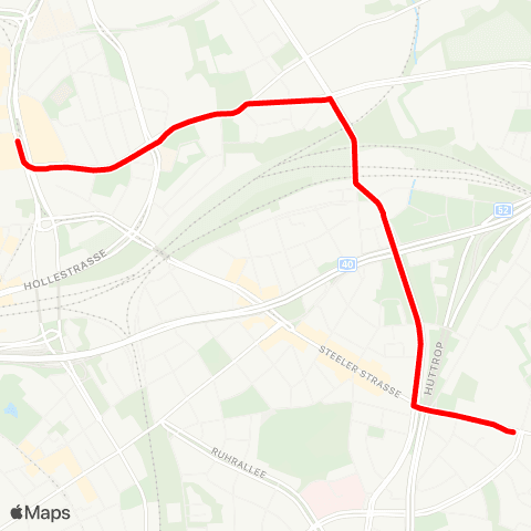 VRR Parkfriedhof - Rathaus Essen map