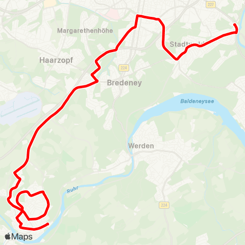 VRR Kettwig - Messe - Rüttenscheid - Annental - Betriebshof Ruhrallee map