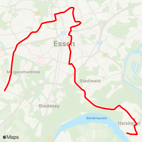 VRR Haarzopf - Essen Hbf - Stadtwald - Heisingen map