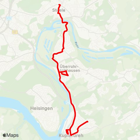VRR Kupferdreh - Überruhr - Steele map
