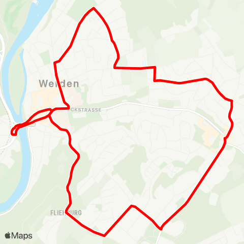 VRR Werden - Fischlaken - Heidhausen - Werden map