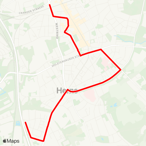 VRR HER-Süd - Hölkeskampring - Marienhospital - Herne Bf map