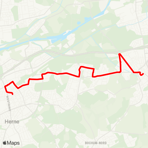 VRR Castrop Münsterplatz - Behringhausen - HER-Holthausen - Teutoburgia - Börnig - Herne Bf - Herne Mitte map