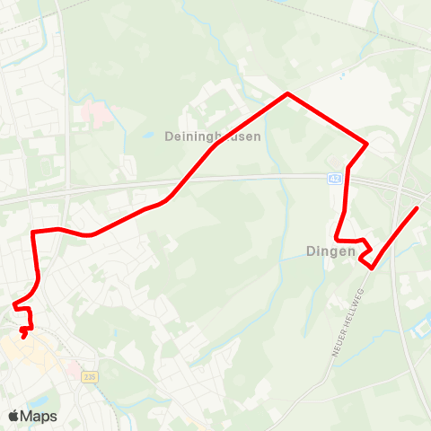 VRR Einsatzwagen zur Linie 361 CAS-Castrop Münsterplatz - CAS-Dingen map