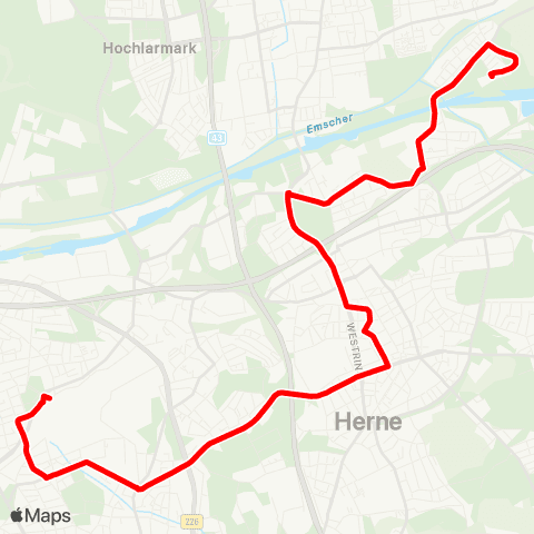 VRR Einsatzwagen zur Linie 362 HER-Wanne-Eickel Hbf - Siedl. Eichenforst map