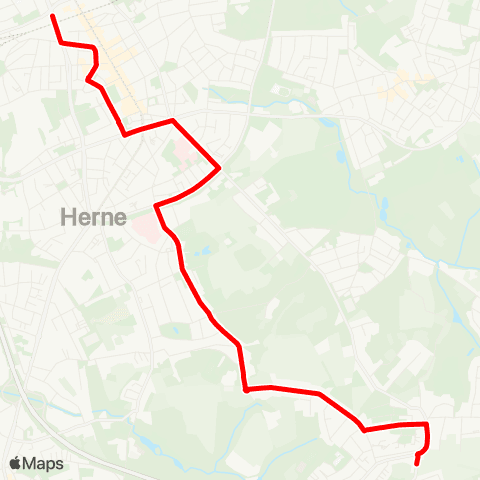 VRR BO-Hiltrop - Bergen - HER-Marienhospital - Herne Bf map