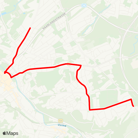 VRR Goebenstr. - Hildegardis-Schule - Stadtmitte - Eppenhausen - Emst - Bissingheim map