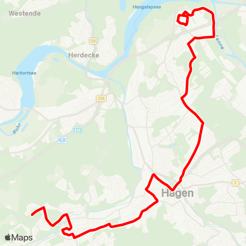 VRR Westerbauer Bf - Stadtmitte - Hoheleye - Loxbaum - Helfe - Kabel - Bathey map