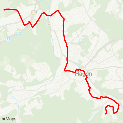 VRR HA-Eilperfeld - Eilpe - Franzstr. - Stadtmitte - Hagen Hbf. - Altenhagen - Vorhalle Bf / Brockhausen map