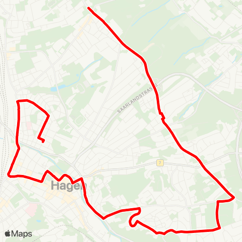 VRR HA-Loxbaum - Emst - Stadtmitte - Hagen Hbf. - Ischeland map
