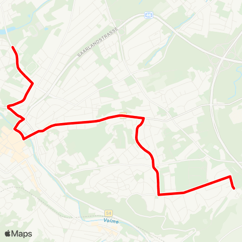 VRR Bissingheim - Eppenhausen - Stadtmitte - Hildegardisschule - Sportpark Ischeland map