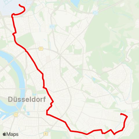 VRR D-Tannenhof, Gothaer Weg - Düsseldorf Hbf - Nordfriedhof - D-Flughafen Terminal A / B / C map