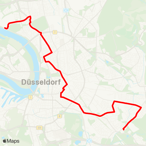 VRR D-Stadthalle - Nordfriedhof - ERGO-Platz / Klever Straße - Düsseldorf Hbf - D-Eller, Vennhauser Allee map