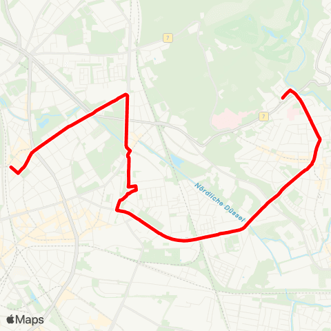 VRR D-Zoo - Grafenberg - Gerresheim, Rathaus - D-Gerresheim, Krankenhaus map
