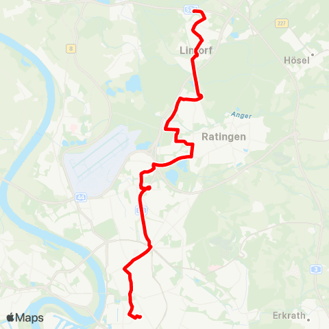 VRR Ratingen-Lintorf, Siemensstraße - Ratingen West - Düsseldorf Hbf map