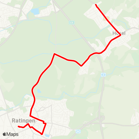 VRR Ratingen Mitte - Ratingen Ost - Eggerscheidt - Ratingen-Hösel map