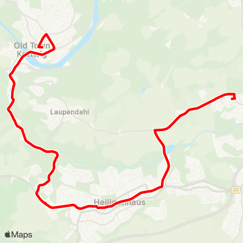 VRR E-Kettwiger Markt - H'haus, Walkmühle - Heiligenhaus-Mitte - Velbert, Klinikum Niederberg map