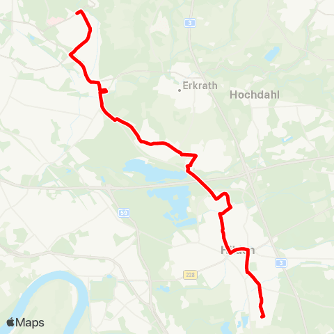 VRR Hilden, Erika-Siedlung - Hilden Süd - Erkrath-Unterfeldhaus - D-Gerresheim - D-Gerresheim, Krankenhaus map