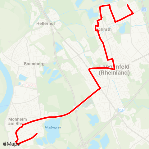 VRR Langenfeld-Richrath, Götsche - Richrath, Krankenhaus - Langenfeld - Monheim Mitte - Monheim, Mona Mare map