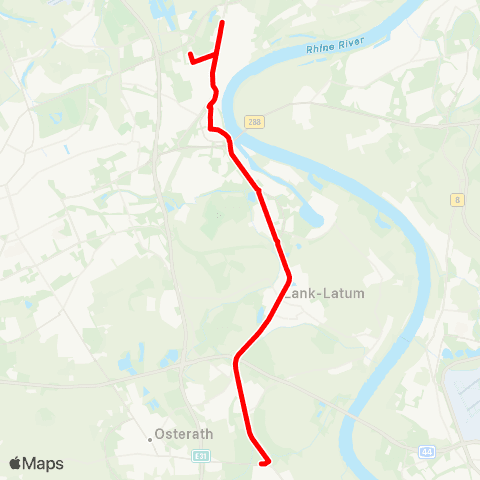 VRR Meerbusch, Haus Meer - Mb.-Lank-Latum - KR-Uerdingen Bf - KR-HPZ Uerdingen map