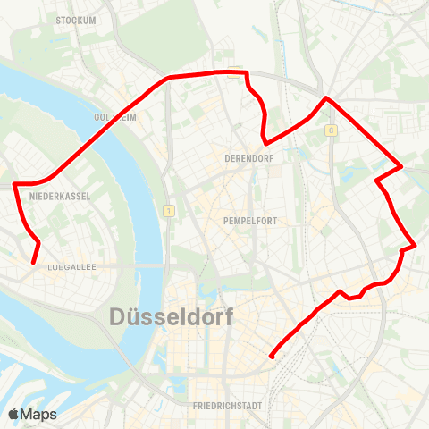 VRR D-Oberkassel, Belsenplatz - Nordfriedhof - Mörsenbroich - Düsseldorf Hbf map