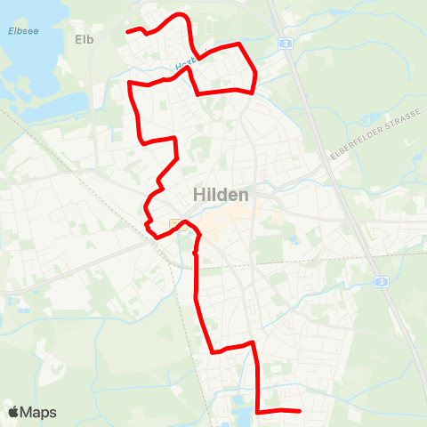VRR Hilden-Nord, Verwaltungsinstitut - Nordfriedhof - Hilden - Fritz-Gressard-Platz - Humboldtstraße - Hilden, Erika-Siedlung map