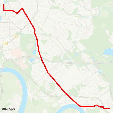 VRR D-Benrath Btf - D-Benrath - Holthausen - Düsseldorf Hbf - D-Heinrich-Heine-Allee map