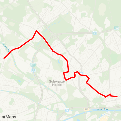 VRR Holten Markt - Heinr. Böll GS - Sterkrade Bf. - St. Marien Hospital map