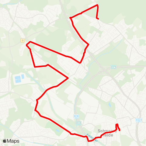 VRR Hirschkamp - Friedensdorf - Schmachtendorf - Holten - Biefang - Sterkrade Bf. map