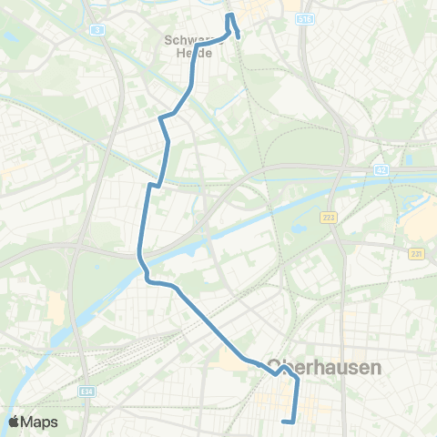 VRR Anne-Frank-Realschule - OB-Hbf. - Buschhausen - Sterkrade Bf. map