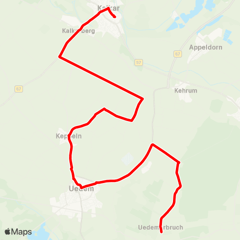 VRR Steeger Dyk - Hüls Krankenhaus - Klever Str. - Reepenweg - Steeger Dyk (Ringbuslinie) map