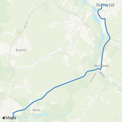 VRR Nettetal-Lobberich - VIE-Boisheim - Brüggen map