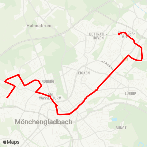 VRR Hamern - Windberg - MG Hbf - Uedding - Neuwerk map