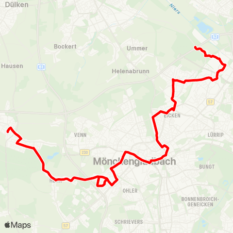 VRR Hardt - Hehn - Holt - MG Hbf Eicken - Bettrath - Neuwerk - Donk map