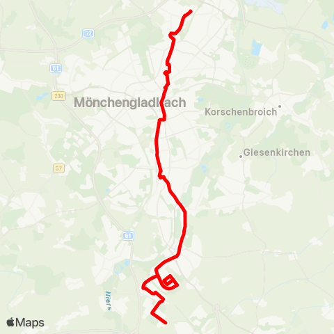 VRR Bettrath - Eicken - MG Hbf - Marienplatz Odenkirchen - Güdderath - Regiopark map