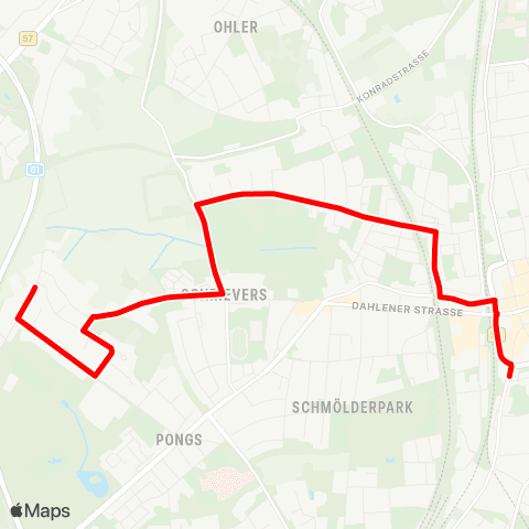 VRR Pongs - Marienplatz - Rheydt Hbf map