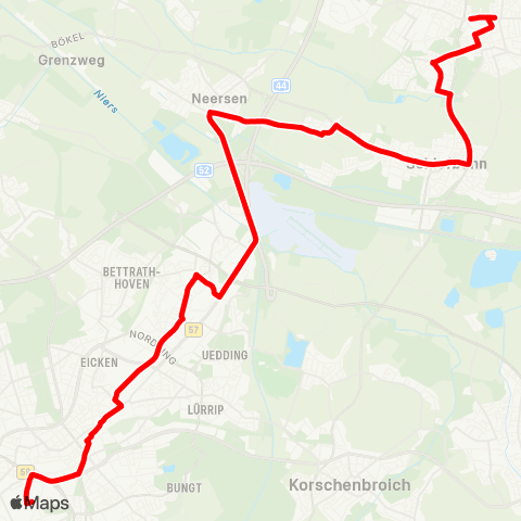 VRR Willich - Schiefbahn - Neersen - Neuwerk - MG Hbf. - Hügelstraße map