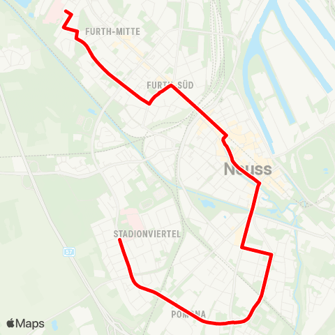 VRR Lukaskrankenhaus - Johanna-Etienne-Krankenhaus ü. Zentrum - Hauptbahnhof map